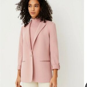 Ann Taylor Knit Soft Pink Blazer